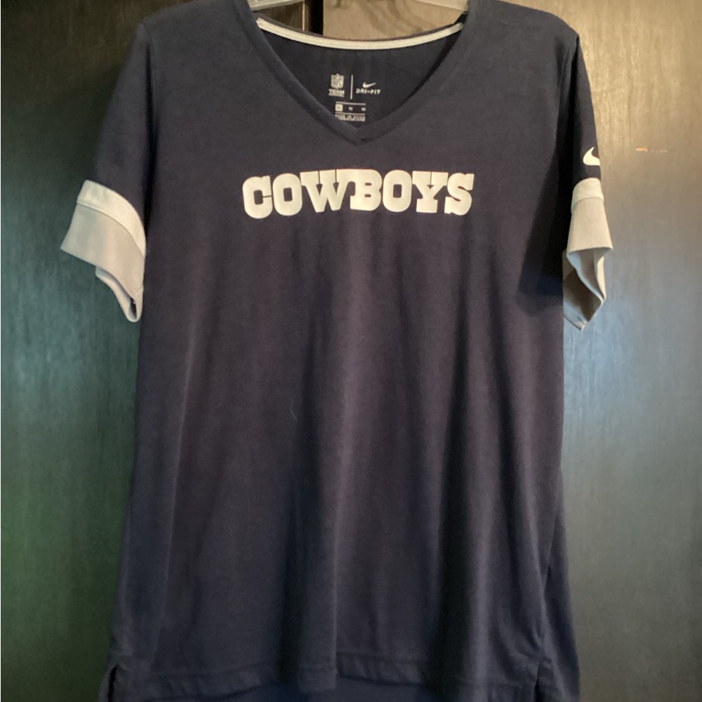 XL, Fits like a Large, Nike Blue and White Short Sleeve Tees